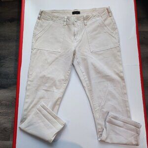 Silver Jeans utility slim crop cargo pants off white women's size W31/L25